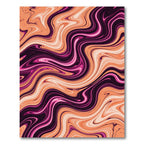 Vibrant Pink Orange Swirl Marbled Rug