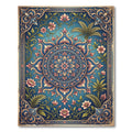 Elegant Floral Medallion Azure Teal Rug
