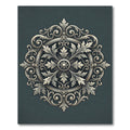 Ornate Slate Gray Victorian Acanthus Medallion Rug