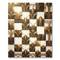 Art Deco Gold Black Fan Inlay Rug