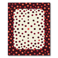 Modern Polka Dot Crimson Sphere Art Rug