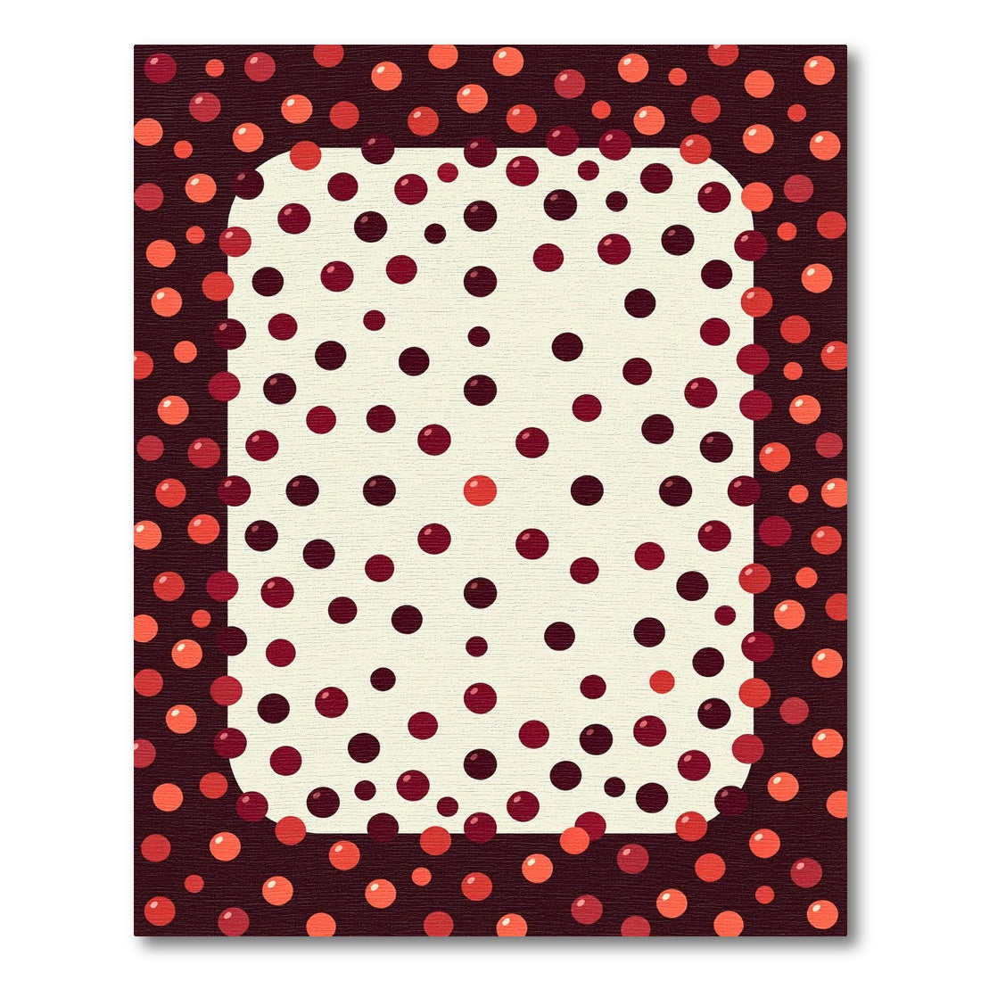 Modern Polka Dot Crimson Sphere Art Rug