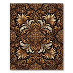 Opulent Gold Floral Scrollwork Rug