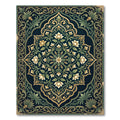 Elegant Midnight Emerald Floral Medallion Rug