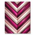 Modern Magenta Geometric Chevron Stripe Rug