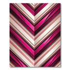 Modern Magenta Geometric Chevron Stripe Rug