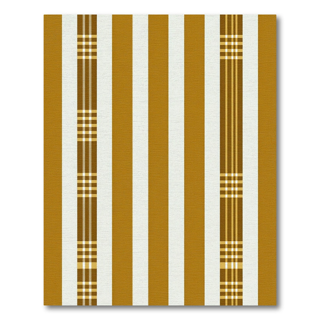 Golden Ochre Striped Tweed Textile Rug