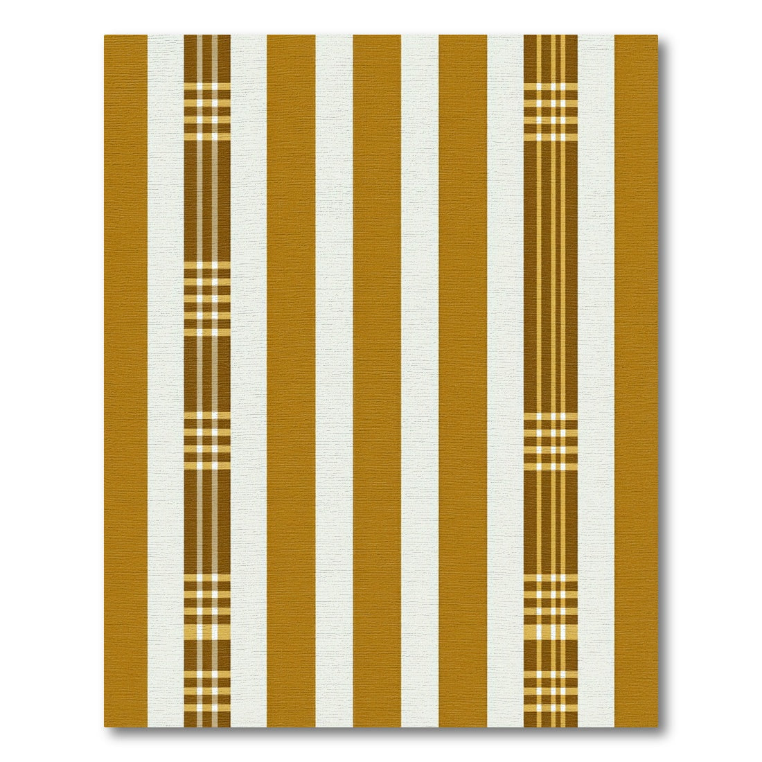 Golden Ochre Striped Tweed Textile Rug