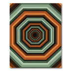 Geometric Sage and Copper Octagon Tunnel Rug