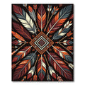 Bold Tribal Feather and Diamond Art Rug