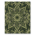 Olive Green Starburst Geometric Mandala Rug