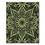 Olive Green Starburst Geometric Mandala Rug