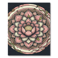 Distressed Pink Lotus Floral Mandala Rug