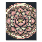 Distressed Pink Lotus Floral Mandala Rug