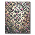 Pink Floral Lattice Garden Vines Rug