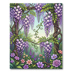Wisteria Garden Trellis Floral Botanical Art Rug