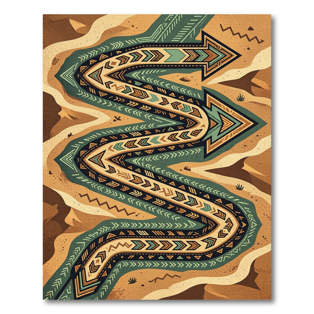 Geometric Earthy Arrow Zigzag Rug