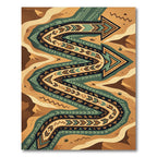 Geometric Earthy Arrow Zigzag Rug