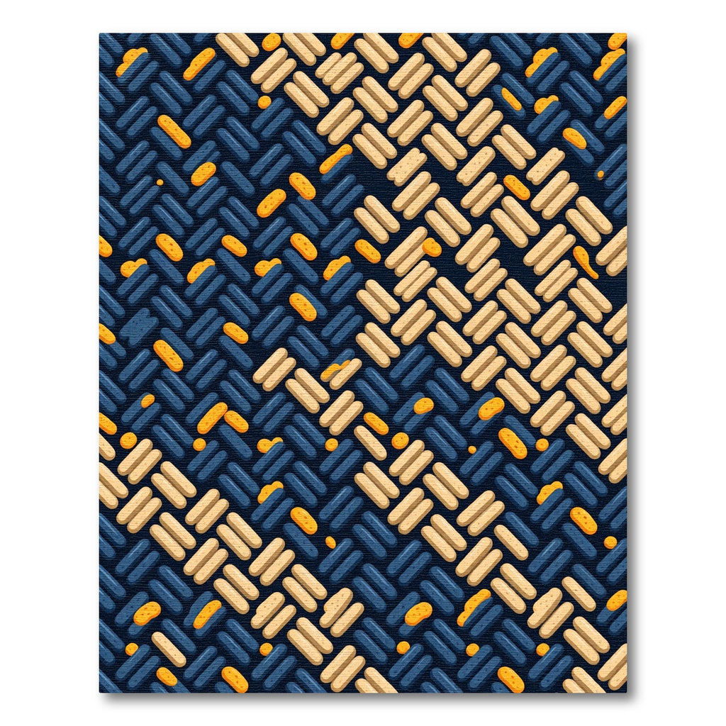 Navy and Cream Woven Geometric Weave Rug