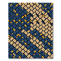 Navy and Cream Woven Geometric Weave Rug