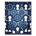 Art Deco Blue Filigree Mandala Rug