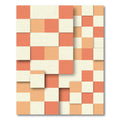 Coral Cream Nested Squares Rug