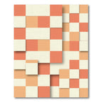 Coral Cream Nested Squares Rug