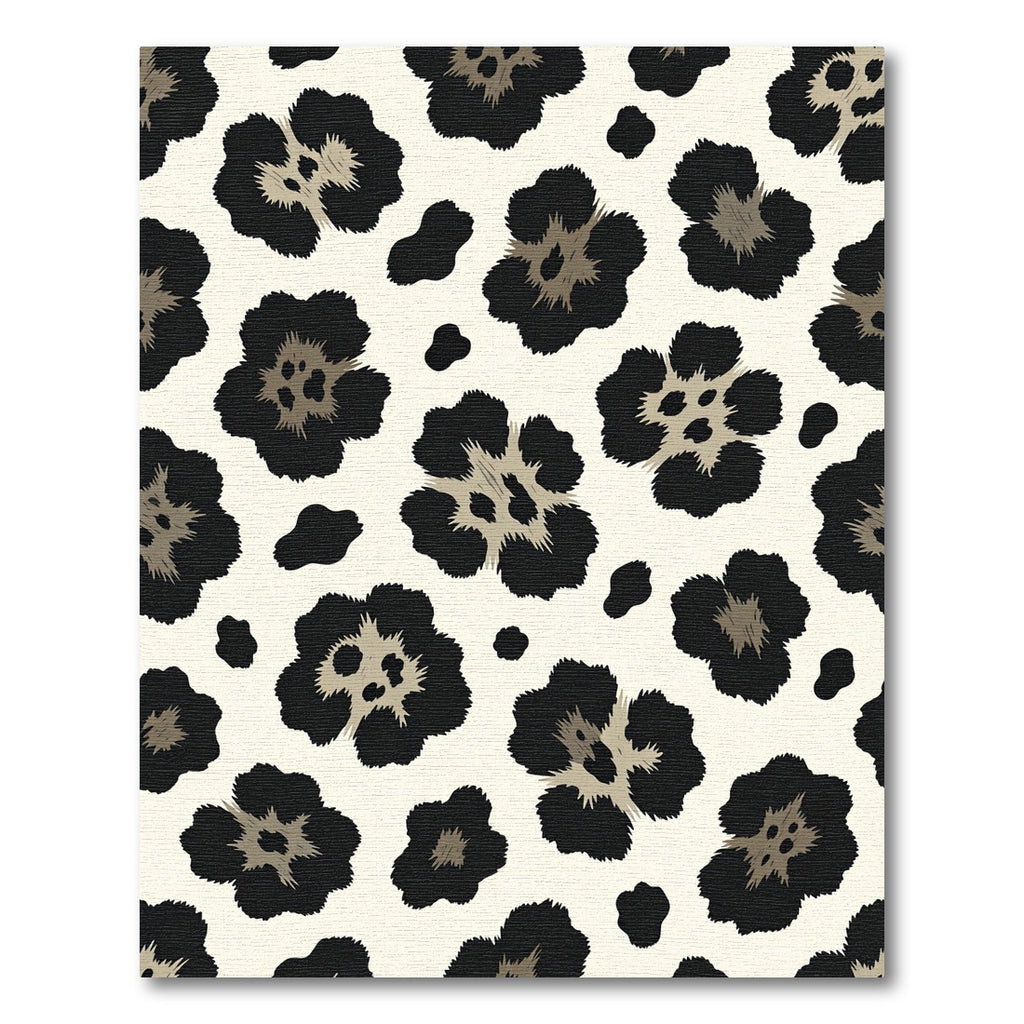 Fierce Black Spotted Floral Rug