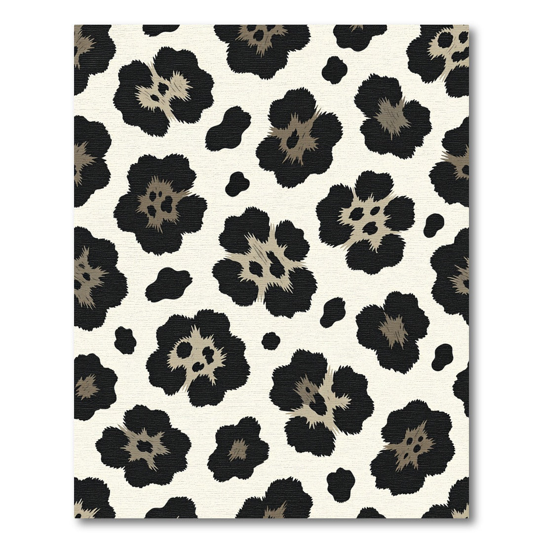 Fierce Black Spotted Floral Rug