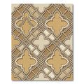 Ornate Beige Quatrefoil Interlocking Tile Rug