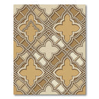 Ornate Beige Quatrefoil Interlocking Tile Rug