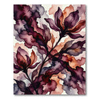 Ethereal Plum Watercolor Floral Art Rug