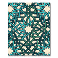 Teal Geometric Interlocking Star Tile Rug