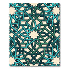 Teal Geometric Interlocking Star Tile Rug