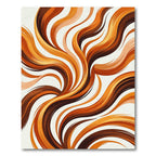 Warm Amber Abstract Fluid Waves Rug