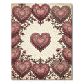 Vintage Pink Heart Lace Border Rug