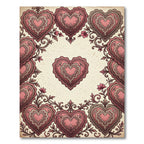Vintage Pink Heart Lace Border Rug