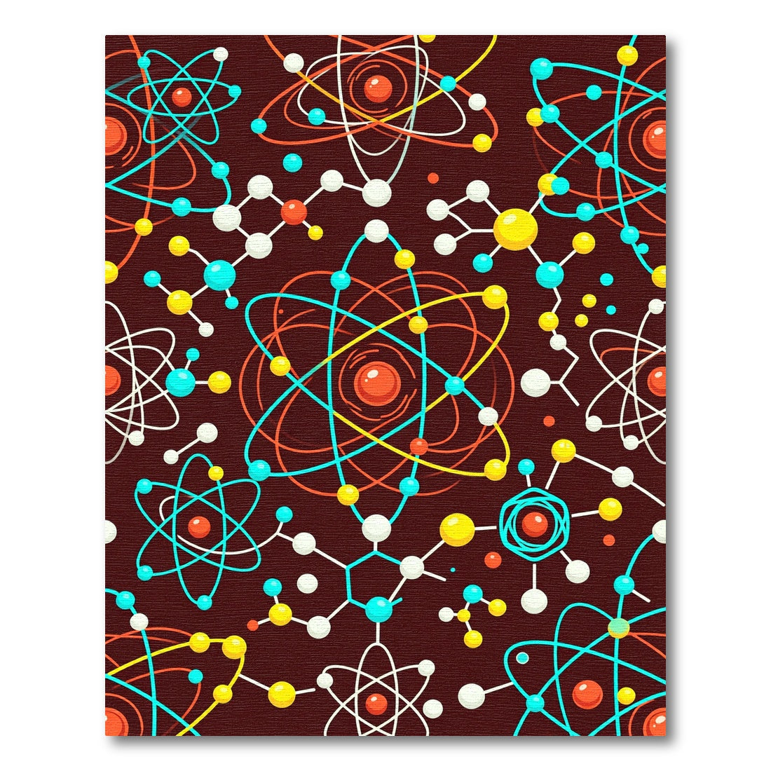 Scientific Atom and Molecular Chart Graphic Rug
