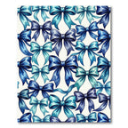 Watercolor Blue Ribbon Bow Decorative Art Rug