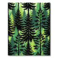 Emerald Forest Silhouette Trees Rug