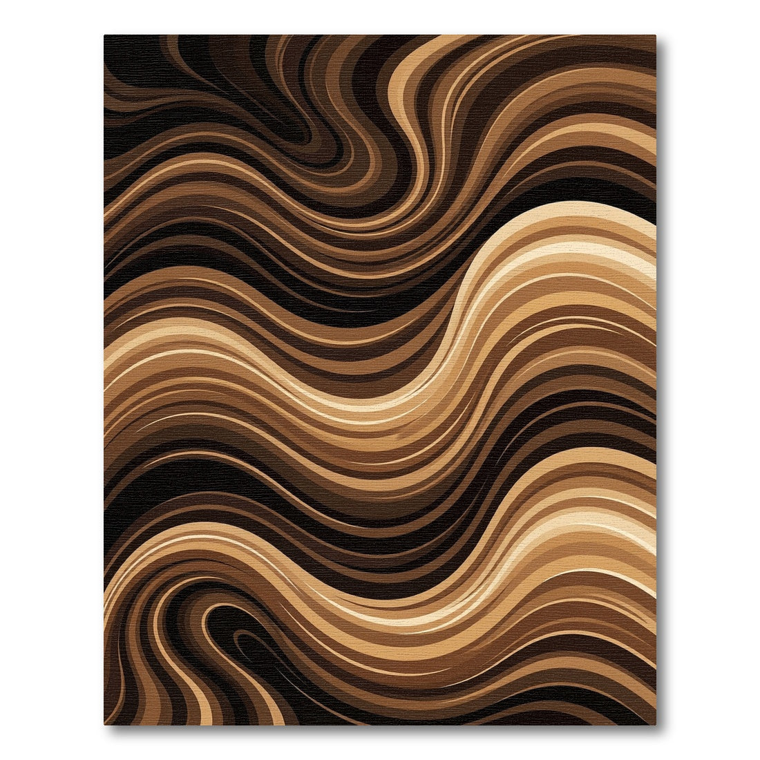 Brown Gradient Flowing Waves Rug