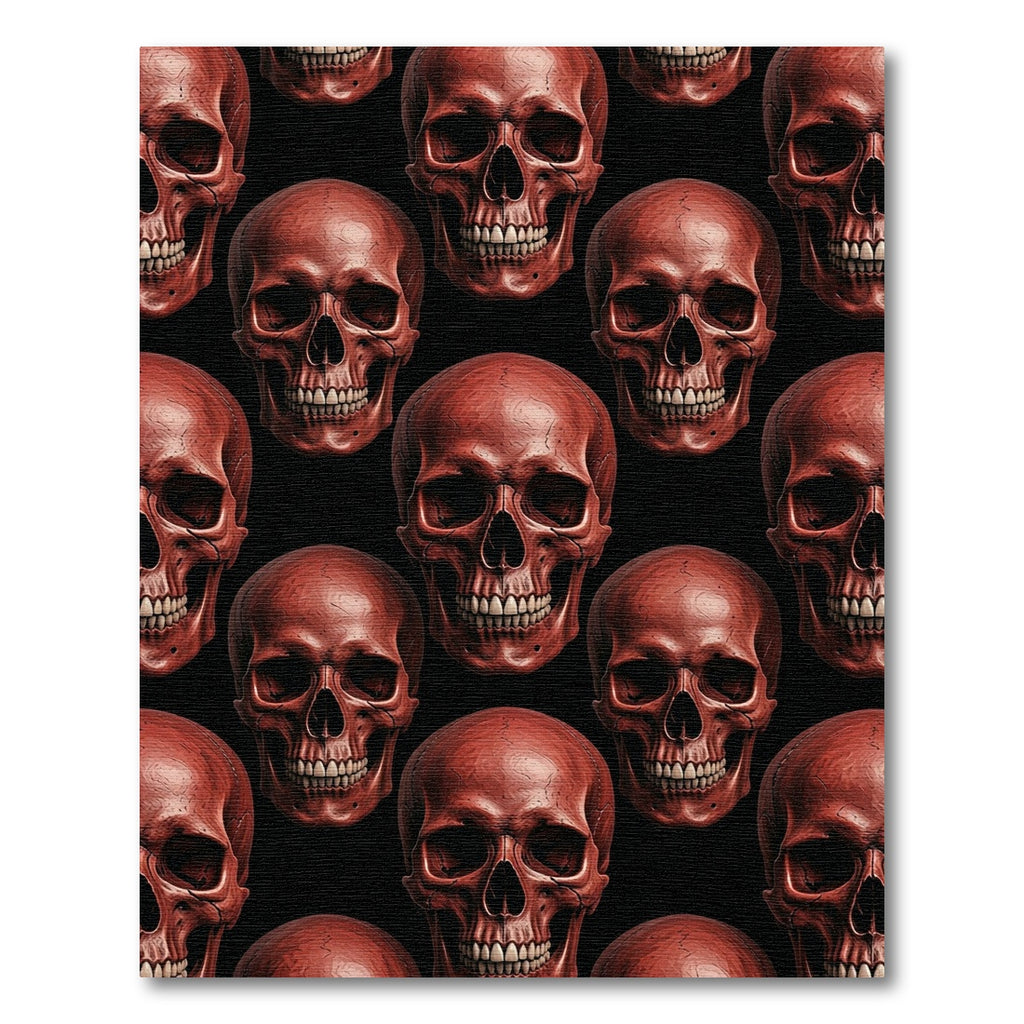 Gothic Crimson Skull Dark Bone Art Rug