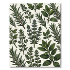 Green Herb Botanical Sprig Collage Rug