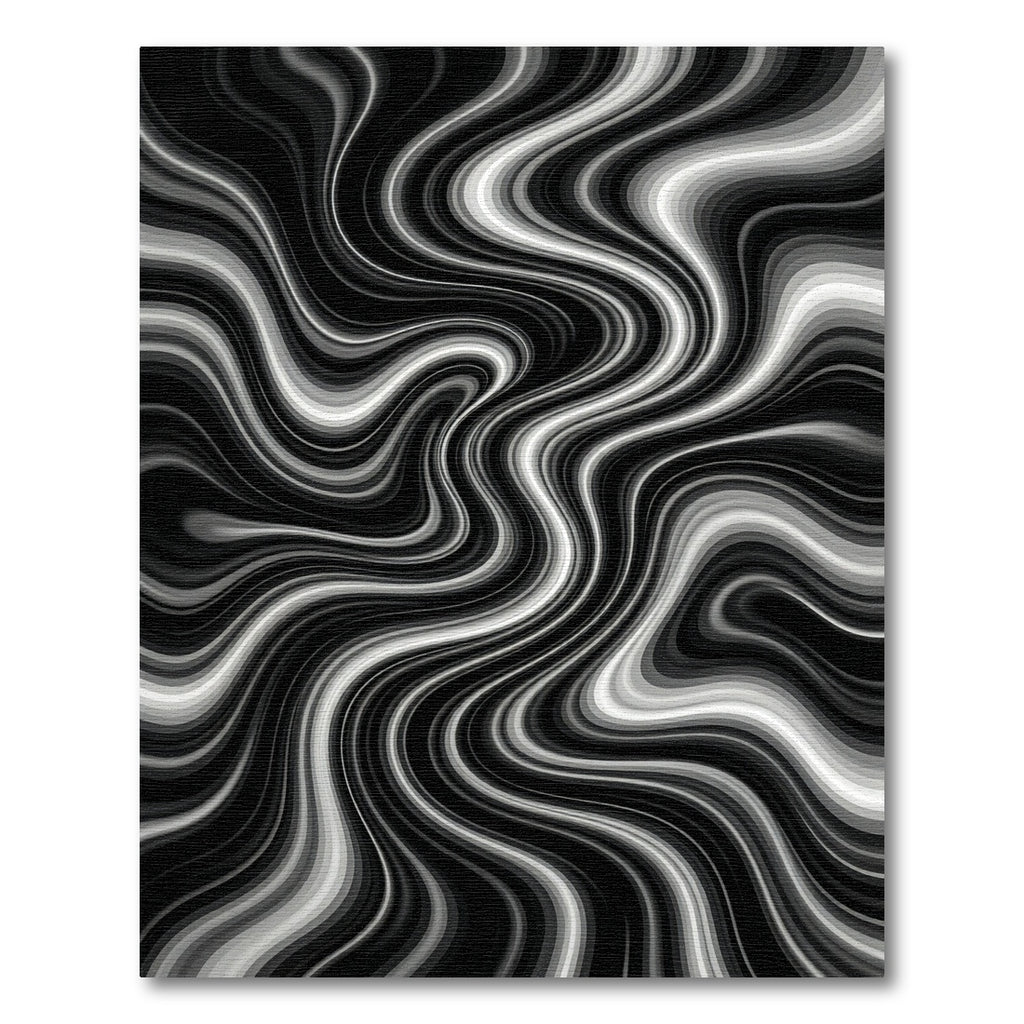 Monochrome Swirl Abstract Waves Rug