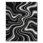 Monochrome Swirl Abstract Waves Rug