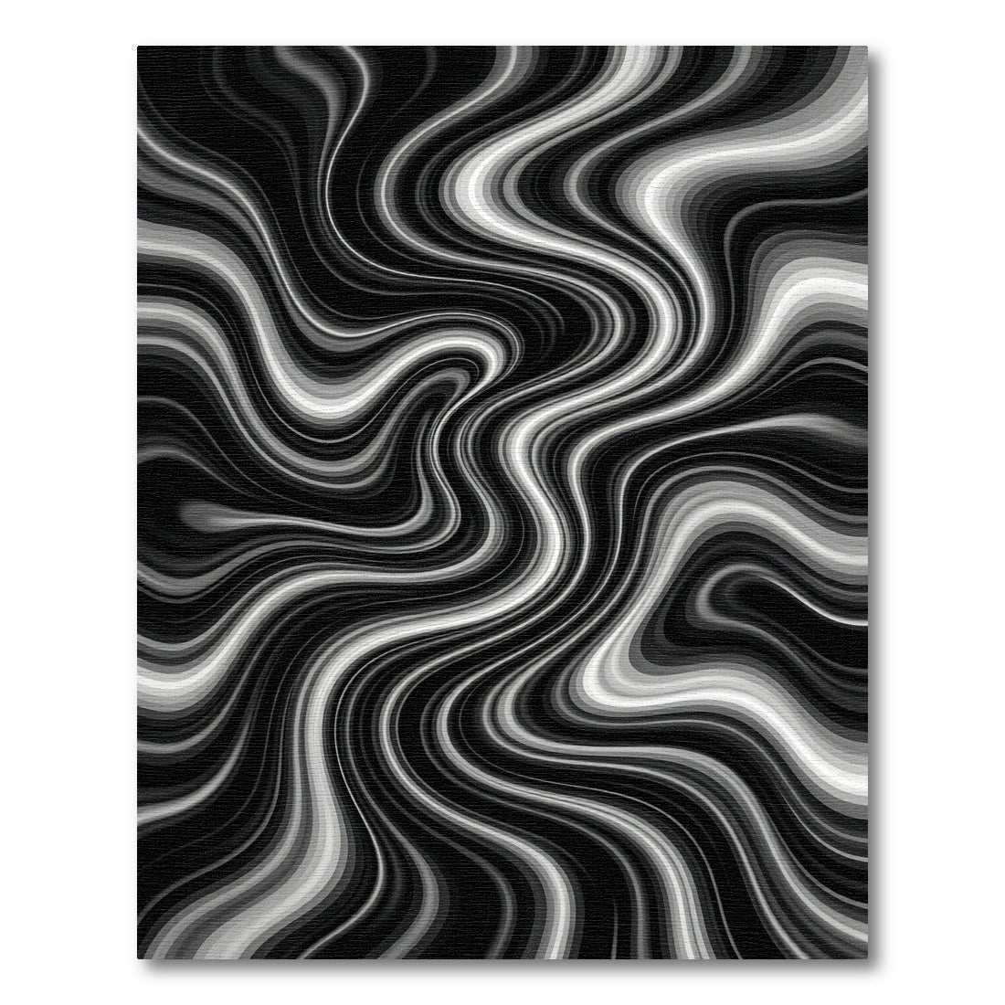 Monochrome Swirl Abstract Waves Rug