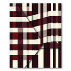 Burgundy Cream Intersecting Plaid Rug