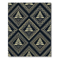 Aztec Geometric Gold Black Pyramid Rug