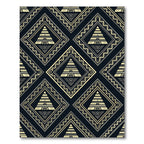 Aztec Geometric Gold Black Pyramid Rug
