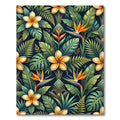 Lush Tropical Plumeria Bird of Paradise Rug
